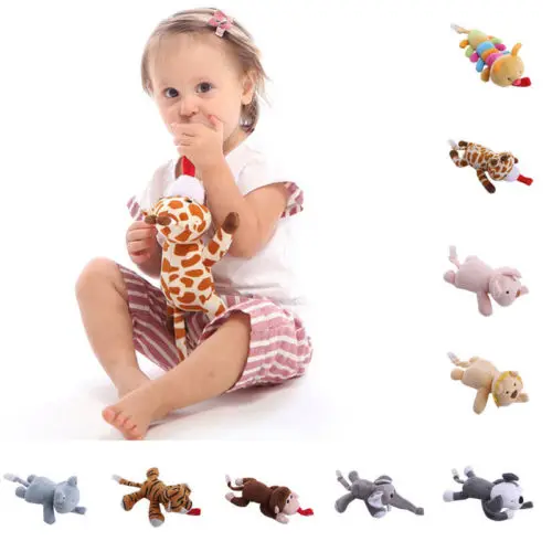 New Baby Girl Boy Dummy Pacifier Chain Clip Animal Toys Stuffed Plush