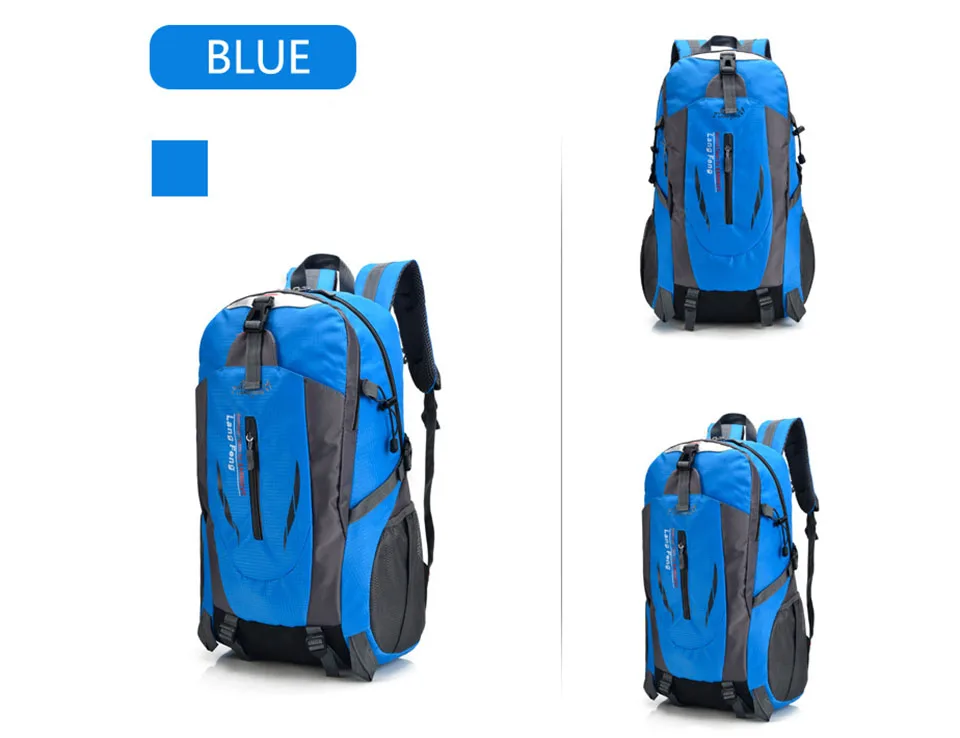 40л мужская женская сумка для скалолазания, сумки для рыбалки, водонепроницаемый походный рюкзак для путешествий, походный рюкзак для кемпинга, тактические Спортивные Сумки - Цвет: Blue