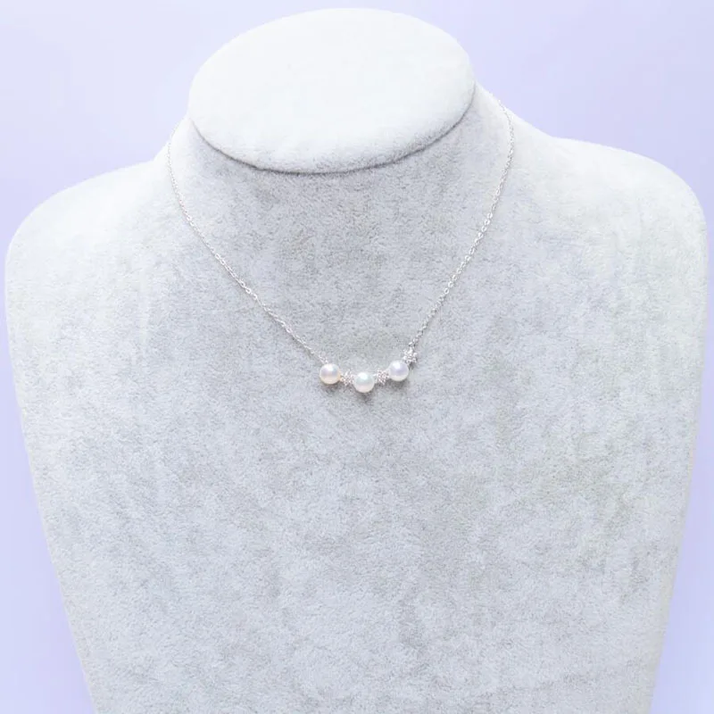 ASHIQI Настоящее натуральное пресноводное жемчужное ожерелье из серебра 925 пробы ожерелье со подвеской из звезд ювелирные изделия для женщин