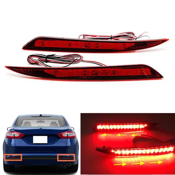 

2PCS Rear Bumper Light Driving+Brake+Signal Lamp For Ford Fusion 2013-2016 A