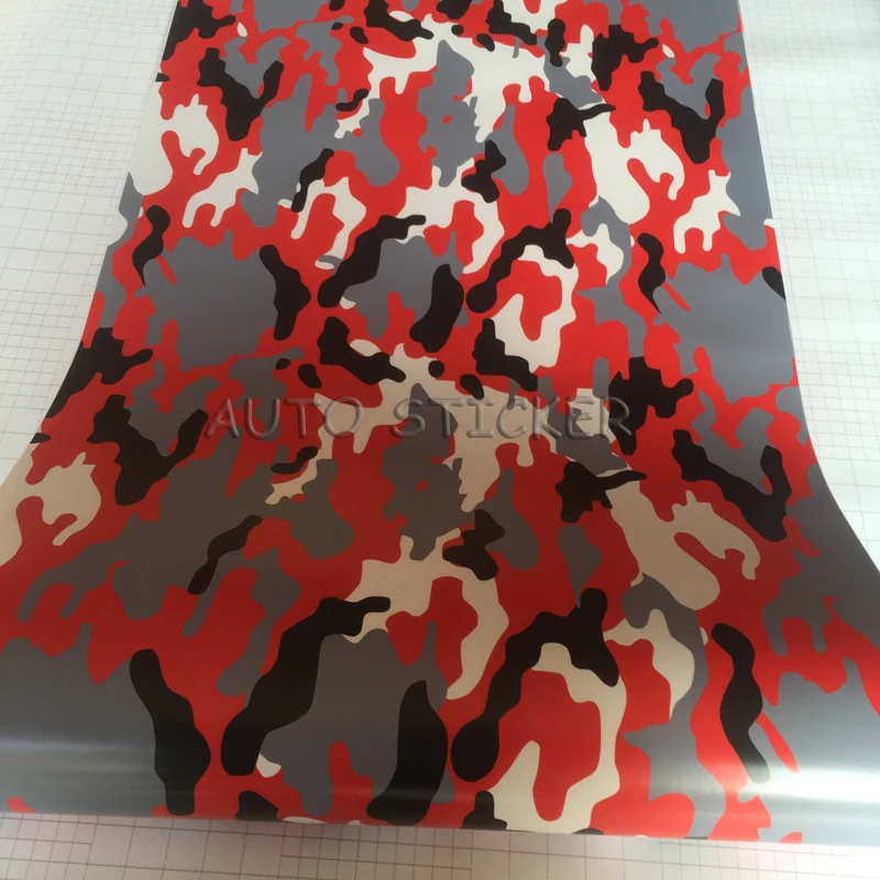 red camo vinyl car wrapping 5