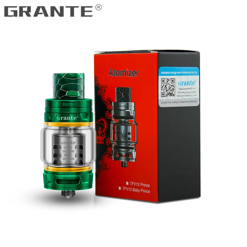Grante TFV12 Prince Atomizer With 810 Drip Tip 8ml Top Filling 510 Atomizer TFV12 Prince Dual Coil Vape Vaporizer Tank Grante TFV12 Prince Atomizer With 810 Drip Tip 8ml Top Filling 510 Atomizer TFV12 Prince Dual Coil Vape Vaporizer Tank