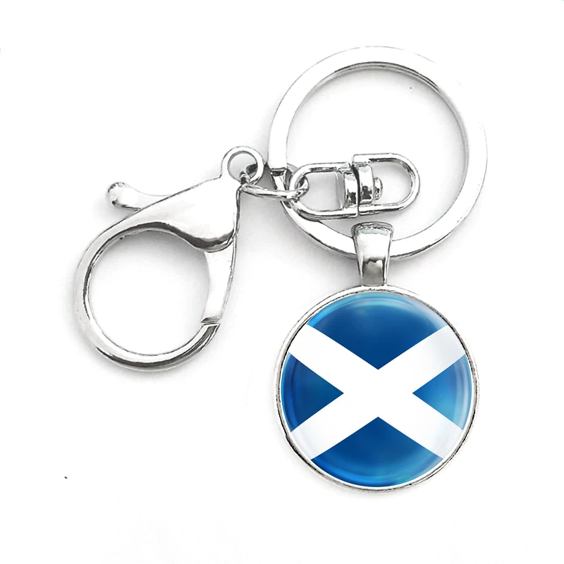 Автомобильный брелок с флагом в виде флага для Словении, Шотландии и Украины, ювелирное изделие, Серебряное Стекло, художественный фото флаг, брелок для ключей, мужская сумка, брелок для ключей