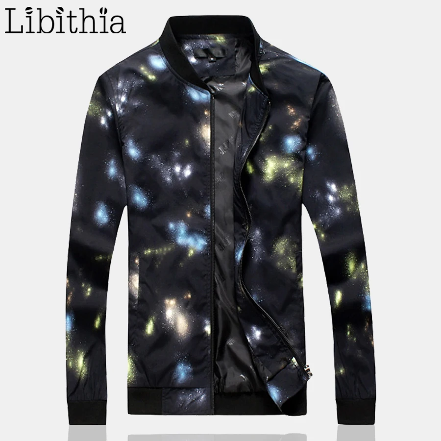 

Libithia Men Printing Fashion Jacket Clothing Brand Coat Plus Size 6XL Slim Fit Stand Collar Spring Autumn Casual Menswear K336