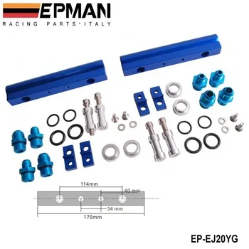 EPMAN For SUBARU WRX STI EJ20 EJ20T STI Top feed Injector Fuel Rail Turbo Kit Blue  Aluminium Billet HQ JDM EP-EJ20YG