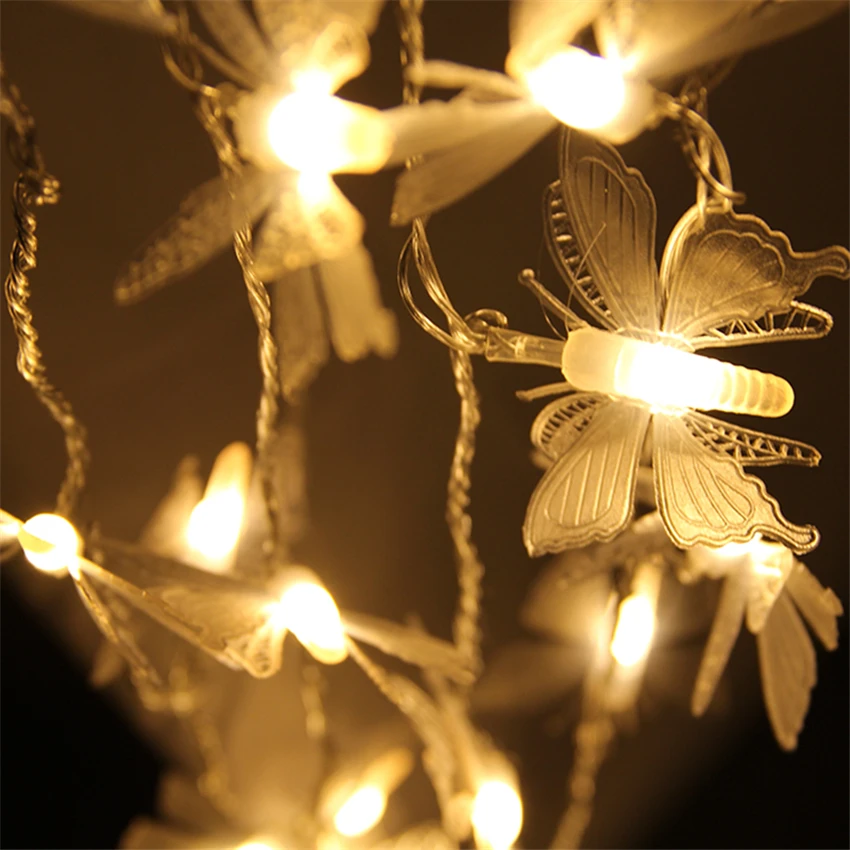 

5M 40 Bulbs Christmas Lights Holiday Lighting LED String Lamp Fairy Butterfly Garlands Light LED Guirlande Lamps New Year Decor