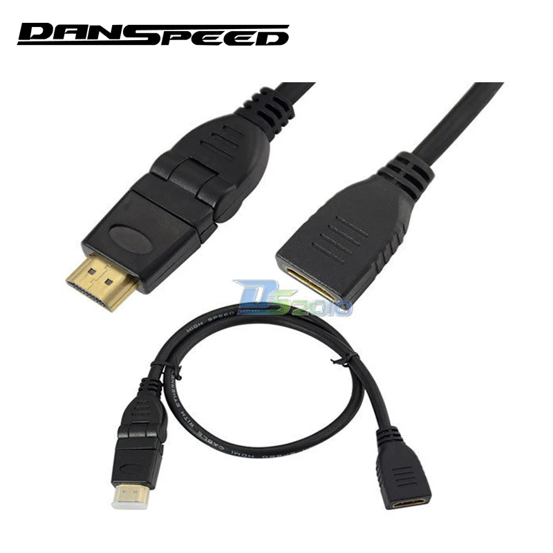 Danspeed 0.5 м 1.5ft HDMI 360 градусов вращающийся мужчин и женщин Jack удлинитель для HDTV