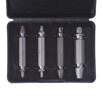 

4pcs Damaged Screw Extractor Drill Bits Guide Set Broken Speed Out Easy out Bolt Stud Stripped Screw Remover Tool