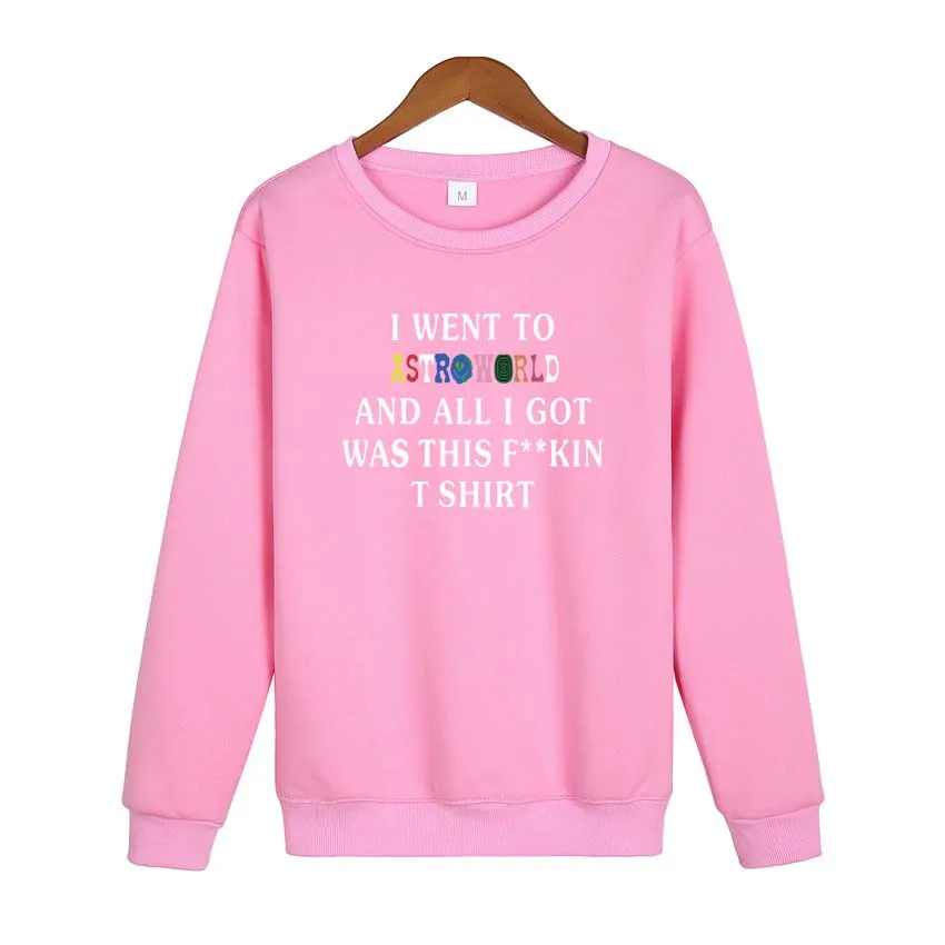 

Men's Sportswear 2019 Hoodies Men Women Funny Letter Print ASTROWORLD Fashion Sweatshirt Fleece Tracksuits