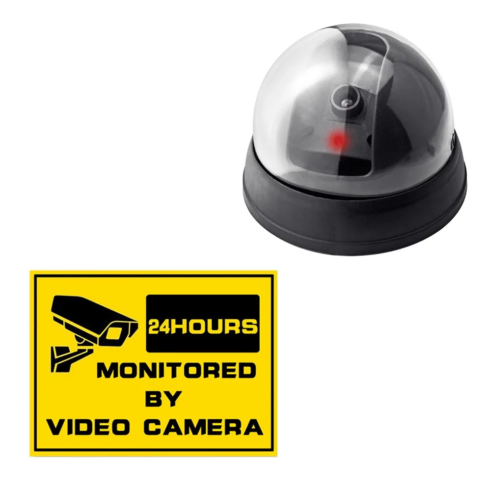 Waterproof Outdoor Fake Camera Simulation Dummy Dome Camera CCTV Home Surveillance Security Flashing LED Light Black Mini Camera Waterproof Outdoor Fake Camera Simulation Dummy Dome Camera CCTV Home Surveillance Security Flashing LED Light Black Mini Camera