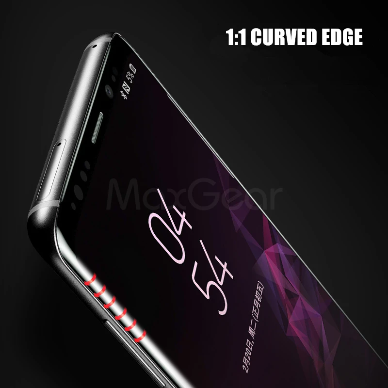 MaxGear 5D изогнутое закаленное стекло полное покрытие для samsung Galaxy S8 S9 Plus Защитная пленка для экрана для samsung Galaxy S9 стеклянный чехол