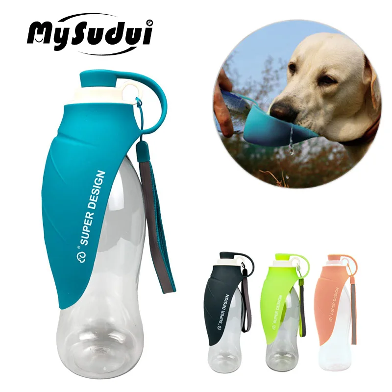 

MySudui 580Ml Sport Portable Pet Dog Water Bottle Expandable Silicone Travel Dispenser Pet Cat Dog Bowl Feeder Tray For Drink