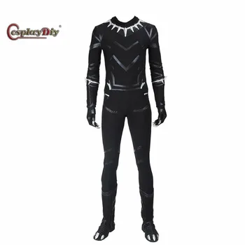 

Cosplaydiy Captain America 3 Civil War: Black Panther T'Challa Cosplay Costume Halloween Costumes for Adult Men Custom Made