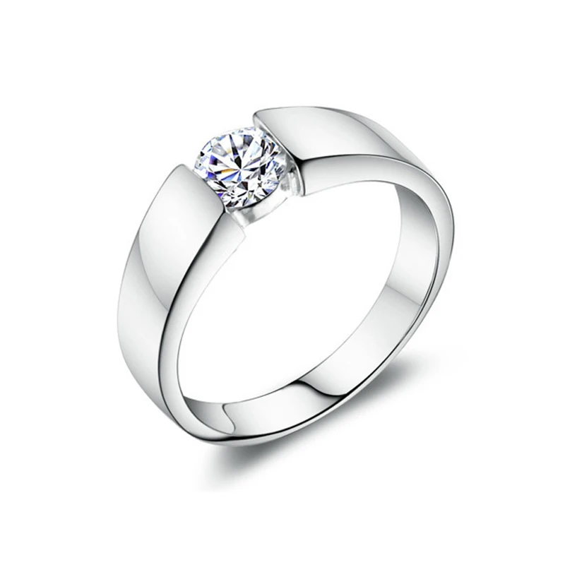 Mens Jewellery Rings Rhinestones Engagement Ring Men Cz Diamond Jewelry Silver Ring Bague Cristaux Aneis De Zirconia YR024-5