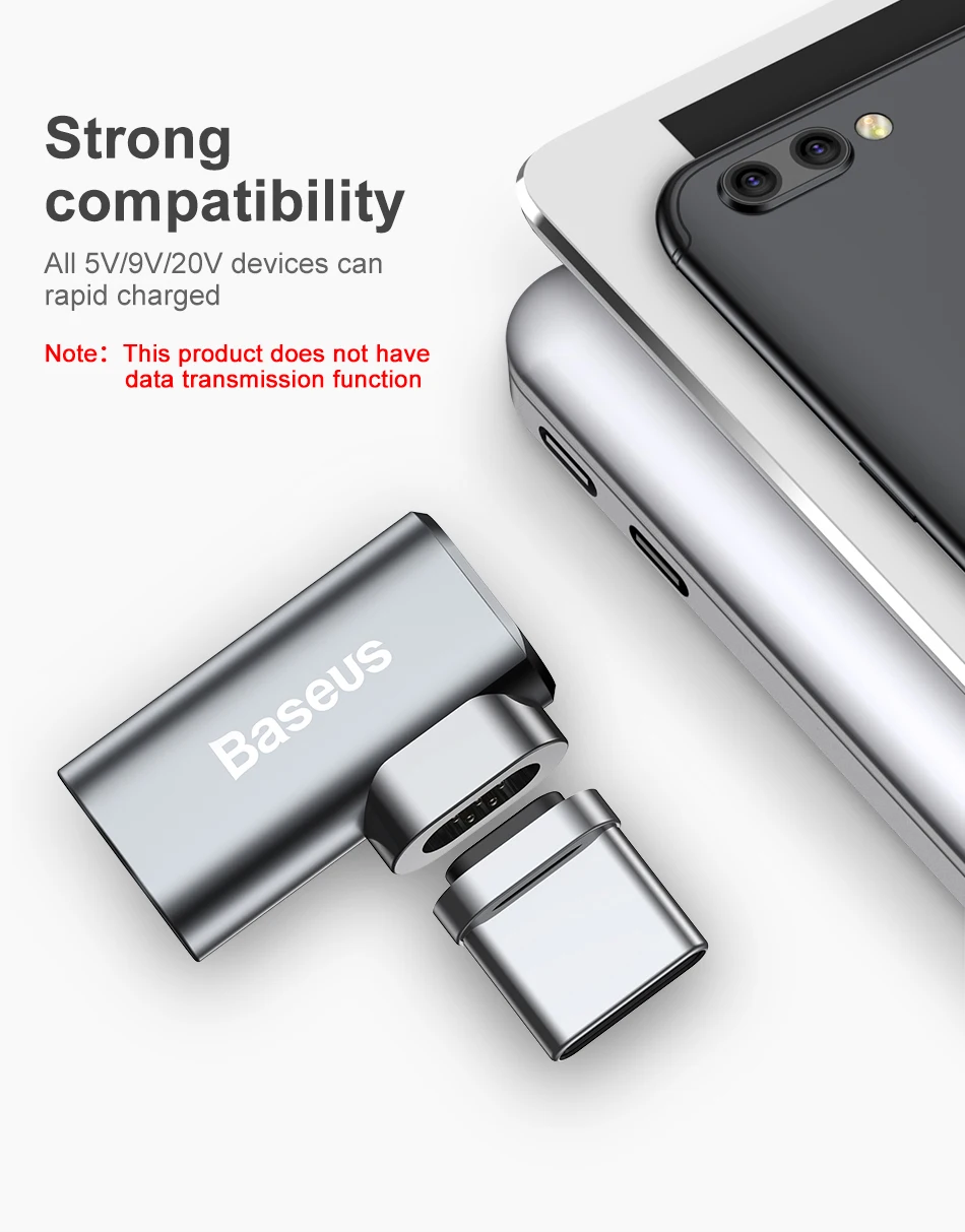 Baseus type C-type-C Магнитный локоть адаптер для Macbook Nexus 5X6 P OnePlus 2 3 быстрая зарядка магнит USB-C кабель адаптер