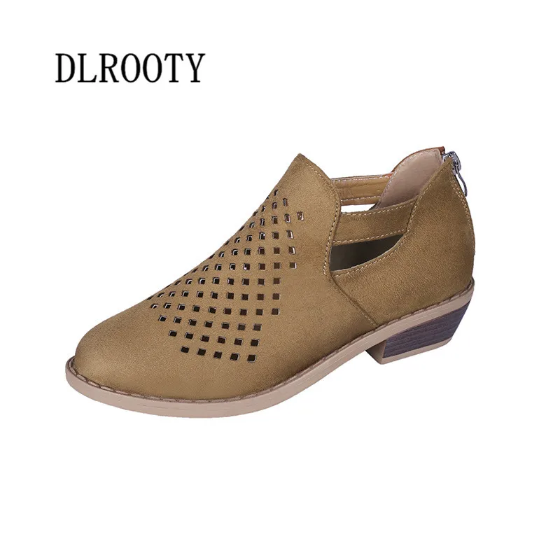 

Women Flats Shoes Sandals Hollow Casual Platform Zip Woman Walking 2019 Summer Fashion Low Heeled Skid Solid Plus Size 35-43