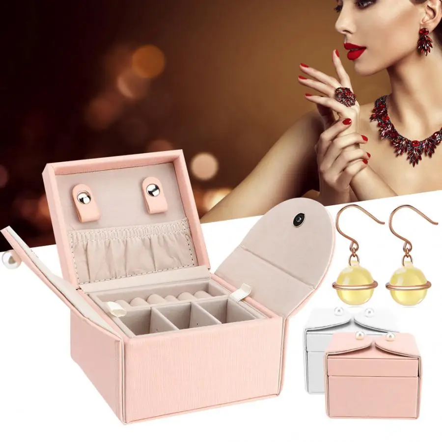 PU Leather Jewelry Storage Box Case Portable Simple Earring Ring Necklace Organizer Gift Display For Jeweler | Украшения и