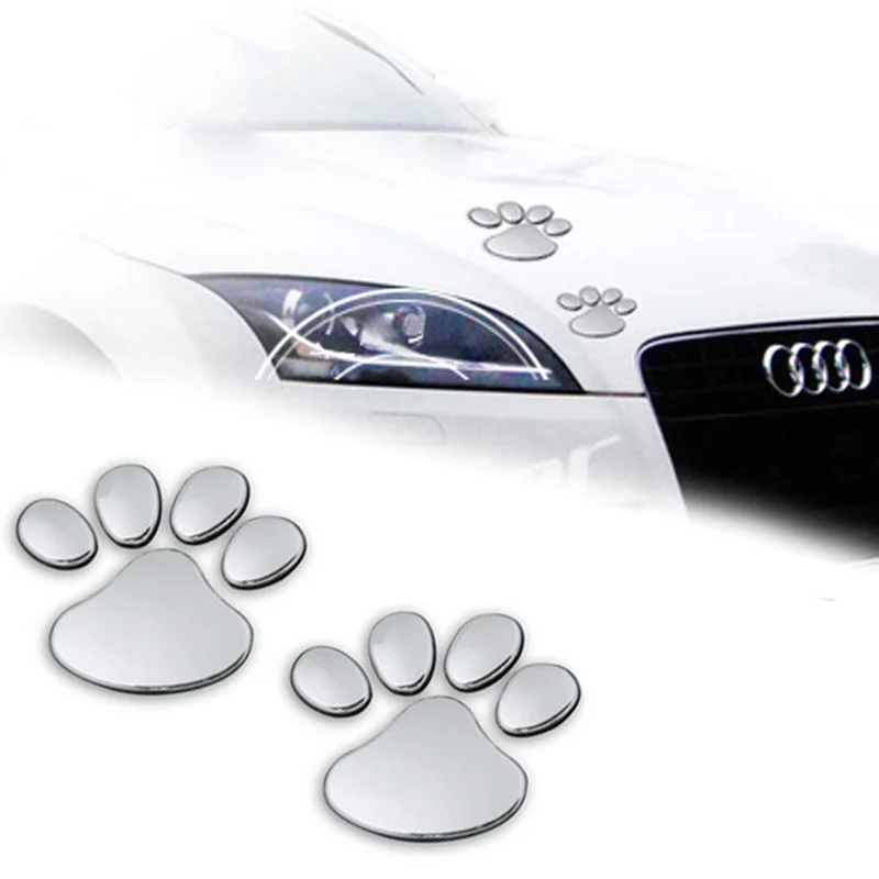 1 Pair Car Sticker Dog Paw 3D Animal Dog Cat Bear Footprint PVC Car Sticker Nick Cover Sticker for Car Auto Motorcycle Decor