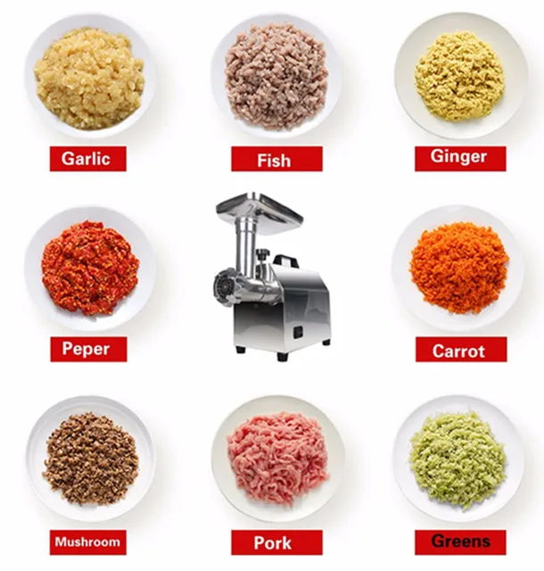 Automatic electric meat grinder for kitchen multifunction food processor household spice fish meat chopper 6