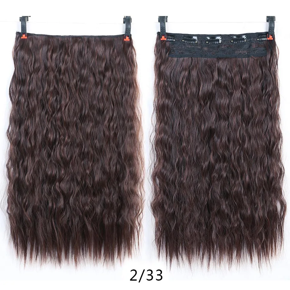 WTB Synthetic Long Kinky Curly 5 Clip Hair Extension High Temperature Fiber 9 Colors For Women Hair Pieces