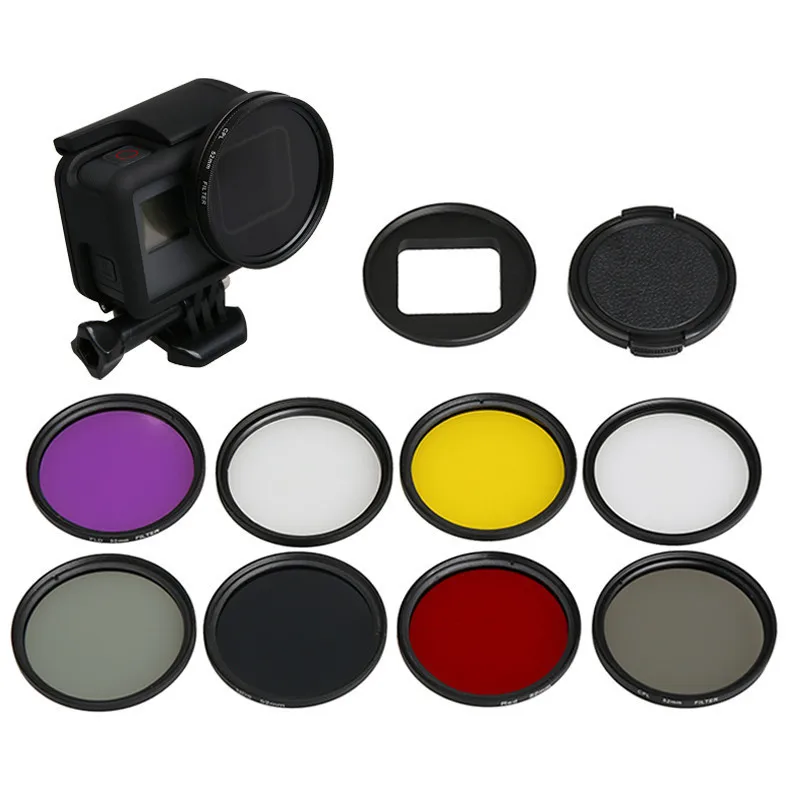 Go Pro 5 6 7 52Mm Uv Cpl Star Filter Glass Lens Cap Protector Ring Adapter For Gopro Hero Black Action Camera Accessories | Электроника
