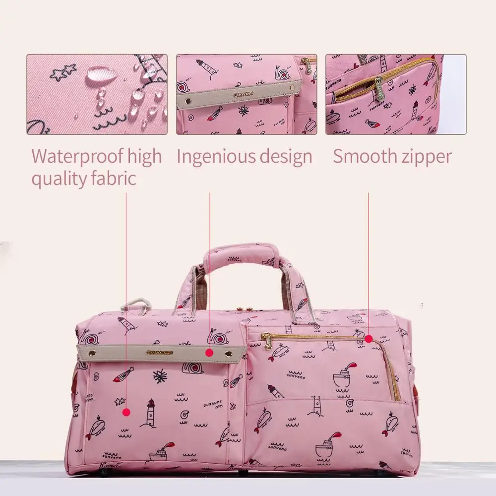 Sunveno большой Ёмкость пеленки сумка для Водонепроницаемый 4 шт./компл. модные мать сумка рюкзак для беременных детская дорожная сумка