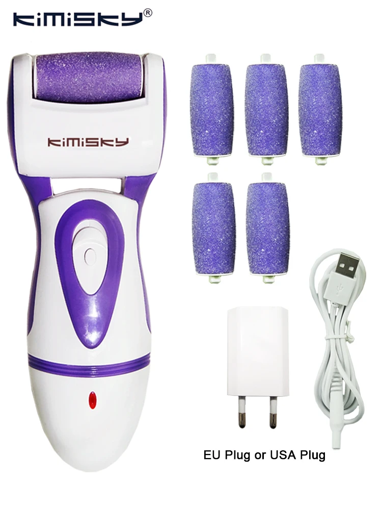 Cuidados com os Pés à Prova Removedor de Pele Kimisky Roxo Ferramenta Água Recarregável Elétrica Pedicure pé Arquivo Callus Remover Pés Morta d' 7 Cheap Instrumento cuidados c pés