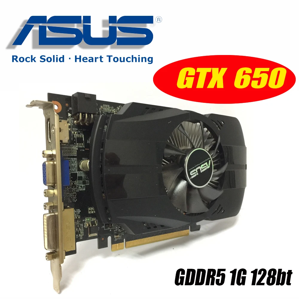 Asus GTX-650-FMLII-1GB GTX650 1GB GTX 650 1G D5 DDR5 128 Bit PC настольные видеокарты PCI Express 3,0 компьютерные видеокарты