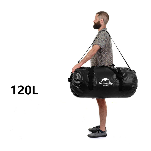 Naturehike на открытом воздухе сухой мешок 40L-120L речной треккинг мешок плавание Водонепроницаемый Открытый Кемпинг Велоспорт Спортивная сумка NH16T002-S - Цвет: Black-120L