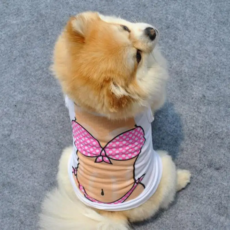 Mode Chien Chat Mignon Muscle T Shirt Vêtements Bikini Gilet