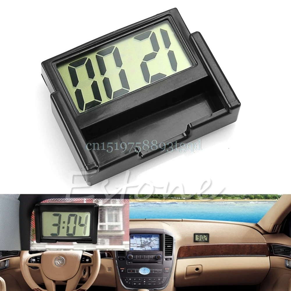 

Car Auto Interior Dashboard Desk LCD Screen Digital Clock Self-Adhesive Bracket
