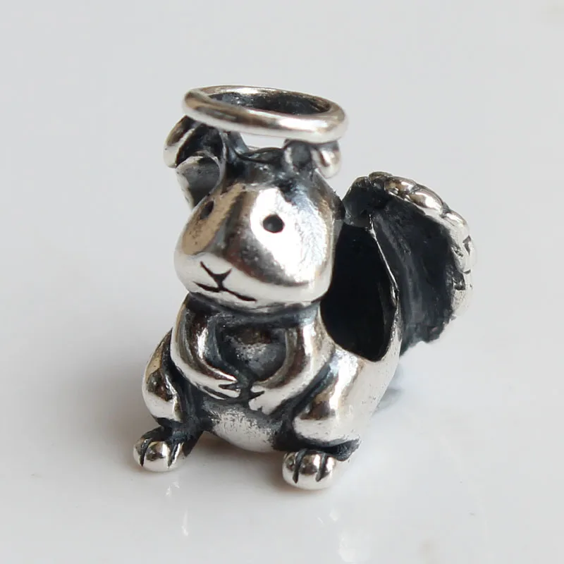 New Genuine Rabbit Animal Angel Wings Beads 925 Silver Charms Fit Original Europe Pendant Troll Bracelet Diy Jewelry Making Gift (2)