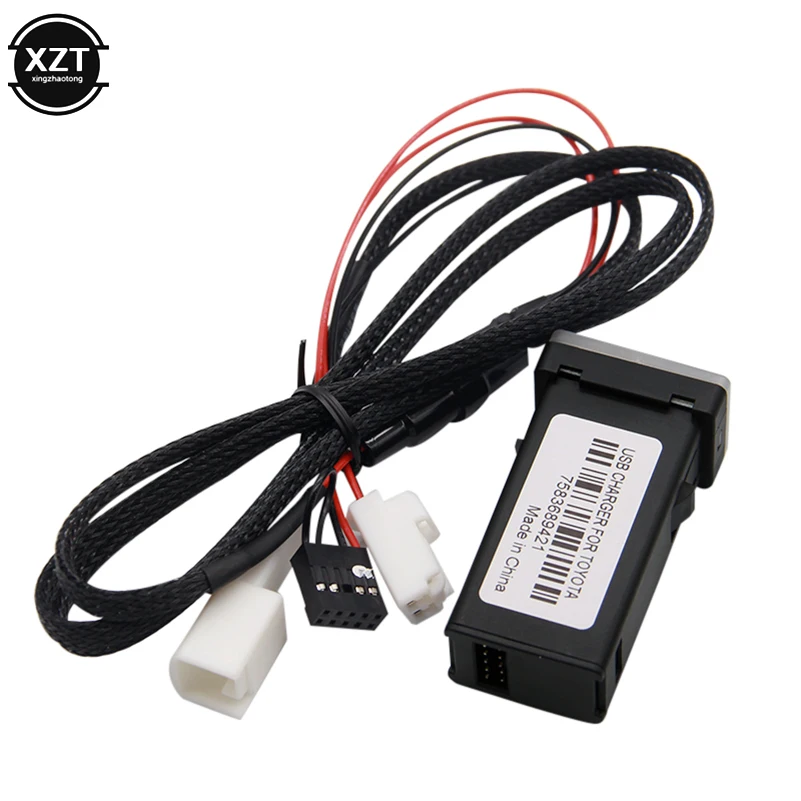 QC3.0 автомобильное зарядное устройство Quickcharging двойной USB интерфейс телефон КПК адаптер DVR Plug& Play кабель для Тойота