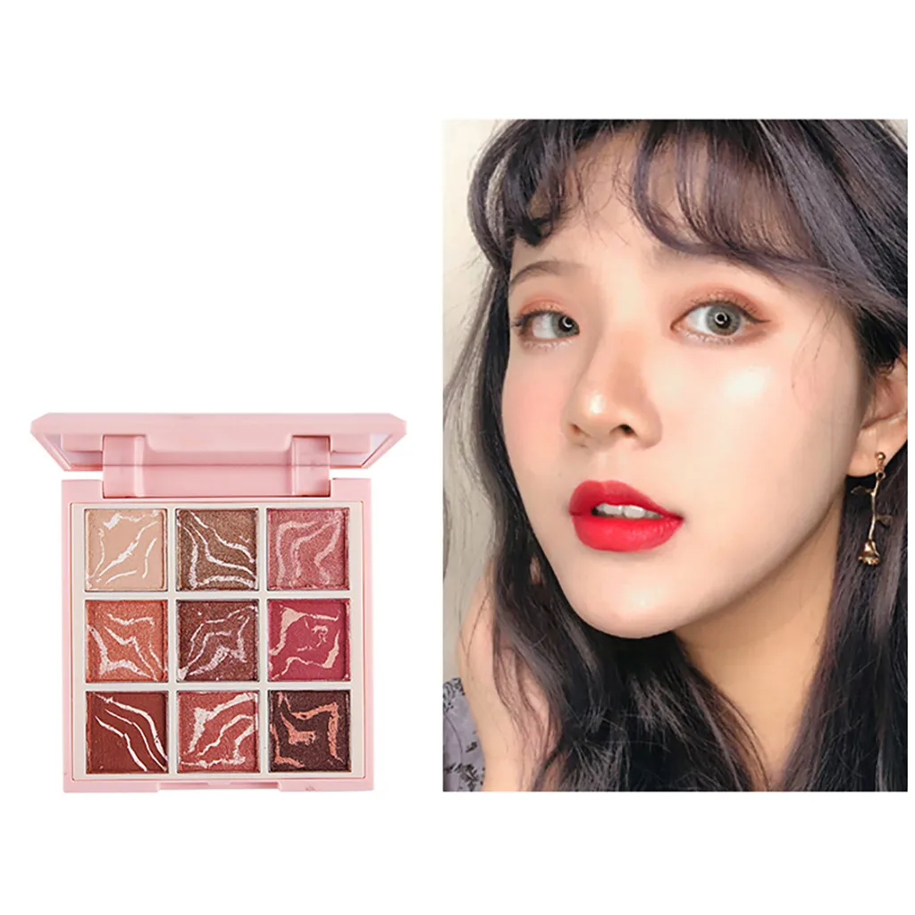 

PHOERA Ins Net Red Five-flowered Eyeshadow Marble Eye Shadow Bright Pearls 9-color baking powder makeup eyeshadow