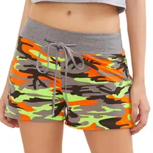 Женские новые сексуальные пляжные шорты летние уличные женские камуфляжные Свободные повседневные шорты с эластичной талией спортивные мини шорты брюки
