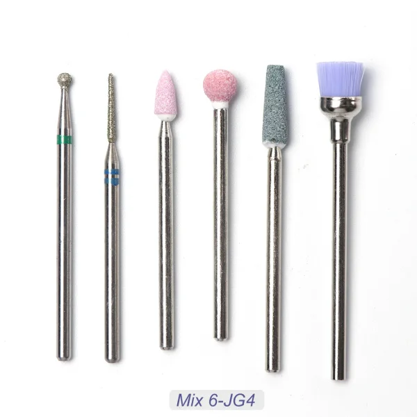 Алмазные Керамические сверла для ногтей, Электрический Маникюрный станок, фреза, полировочные буферные пилки для ногтей, аксессуары для педикюра LEJG/MS - Цвет: Mix 6-JG4