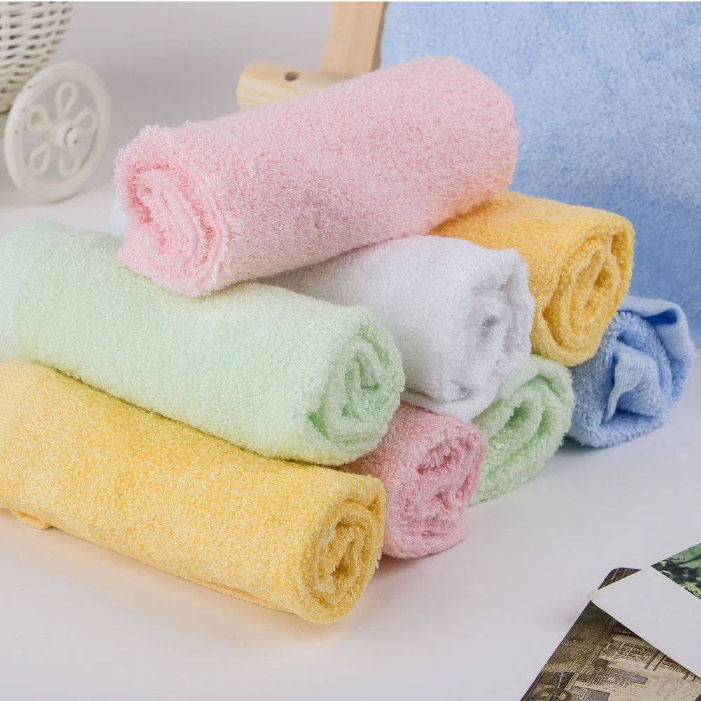 

New 2pc Bamboo Fiber Gauze Saliva Towel Skinny Handkerchief for Baby Towels Plain Solid Square Face Wash Cloth Boy and Girl Gift