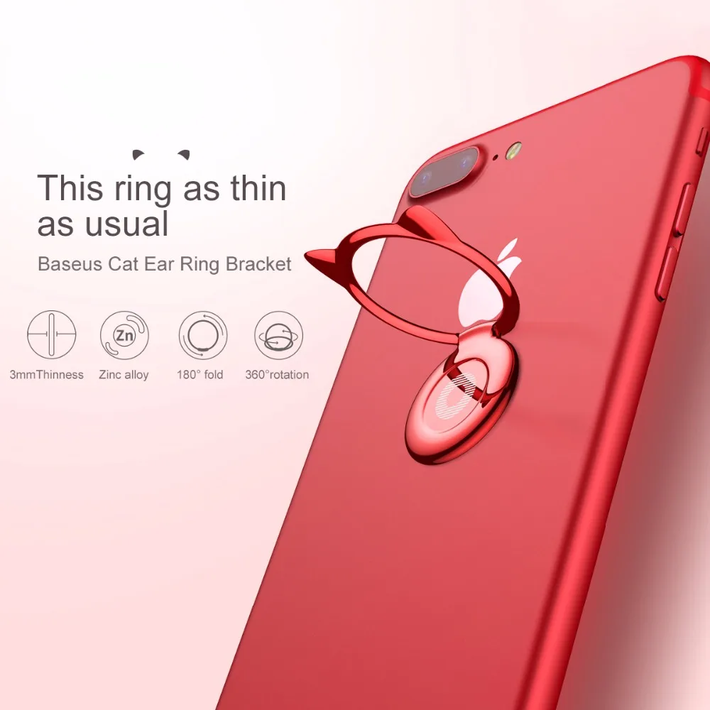 Baseus Metal Finger Ring Holder For iPhone Samsung Phone Ring 360 Cute Mobile Phone Holder Bracket for Magnetic Car Phone Holder