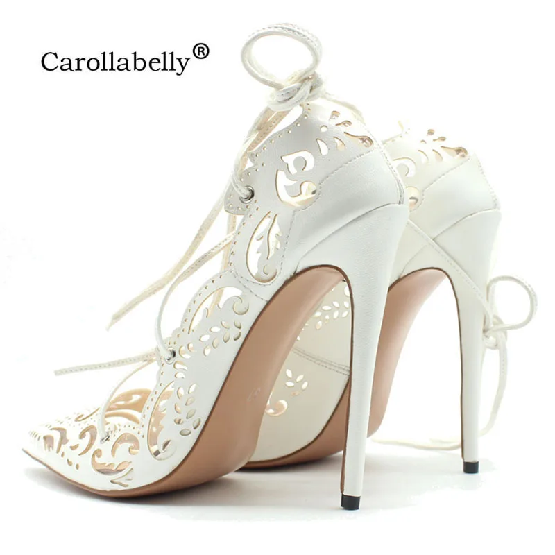 Carollabelly Sexy Women Roman Gladiator Sandals See Through Shoes Openwork Ankle Cross Tied Thin High Heel 12CM Carollabelly Sexy Women Roman Gladiator Sandals See Through Shoes Openwork Ankle Cross Tied Thin High Heel 12CM