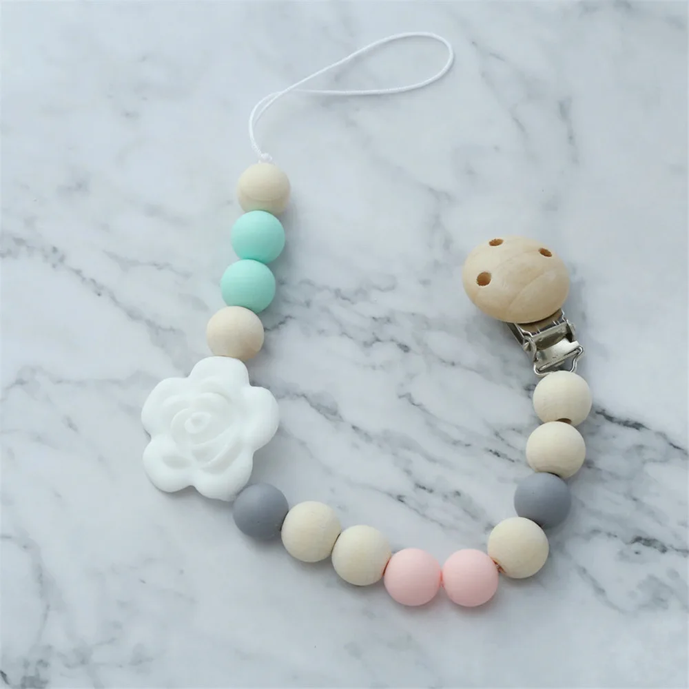 

Pacifiers Leashes & Cases Baby Chain Baby Boys Girls Newborn Chain Holder Baby Nipple Feeding Hand Made Beads Soother Baby Kids