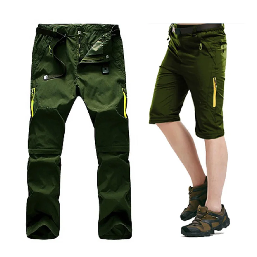 JACKSANQI de verano hombre rápido seco extraíble pantalones de Trekking deportes al aire libre pantalones de senderismo de montaña escalada pesca pantalones cortos RA072