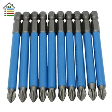 10pcs 1 4 Hex Shank Anti Slip Long Reach Electric Screwdriver Bits PH2 90mm Single Side