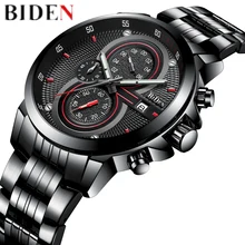 Stainless Steel Men Watches Top Brand Luxury Male band Waterproof Sport Quartz Watch Chronograph Military Wrist