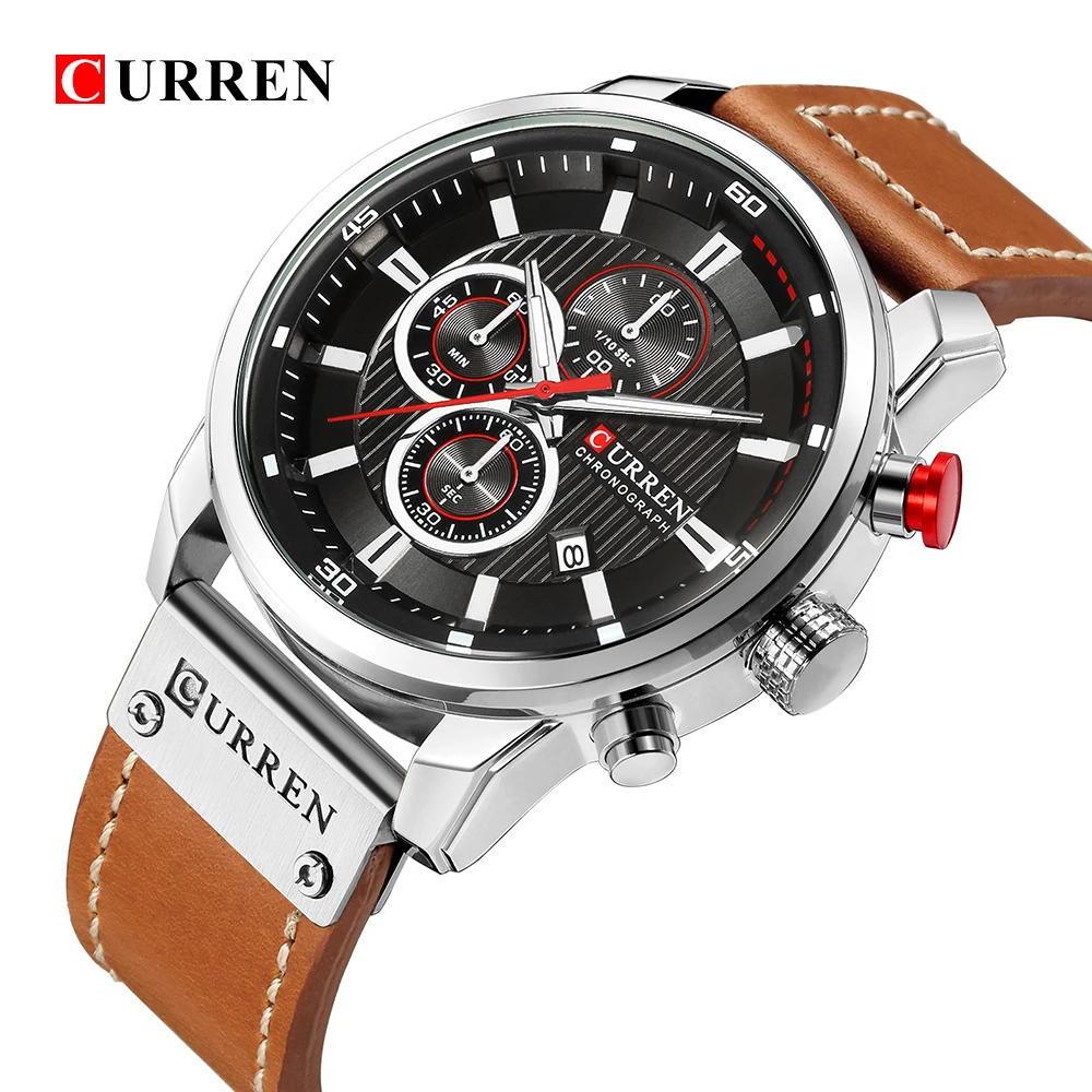 

CURREN 2019 Luxury Brand Men Analog Digital Leather Sports Watches Men's Army Military Watch Man Quartz Clock Relogio Masculino