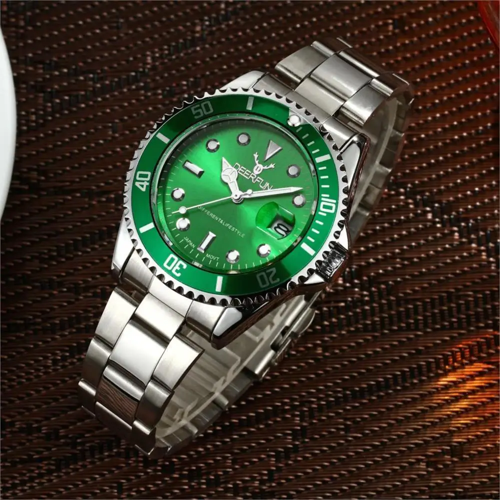 Дропшиппинг Новые Роскошные брендовые 30 цветов кварцевые мужские часы Календарь Водонепроницаемые со стальным ремешком Rolexable часы можно плавать - Цвет: 1