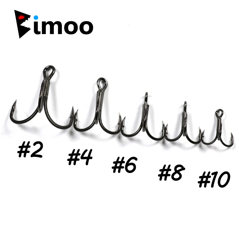 Bimoo 10 шт. дополнительно острая стрела точечные тройные Крючки черный никель