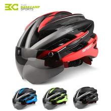 BASECAMP Bicycle Helmets Sunglasses Cycling Glasses Helmet 3 Lens Integrally Molded Men Women Mountain Road Bike Helmets