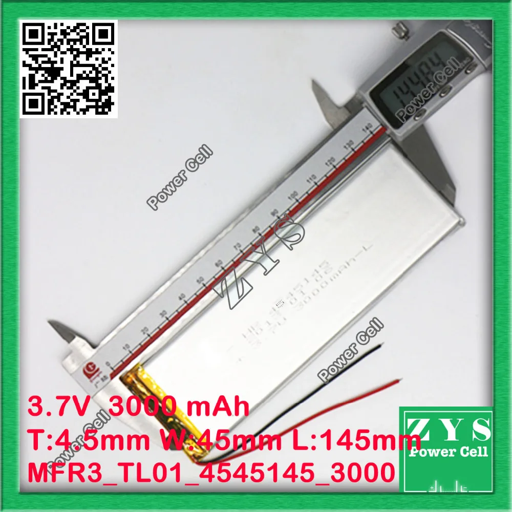 Безопасная упаковка(Level4) 3,7 V литий-полимерная батарея 4545145 3000mah MP3 MP4 gps маленькие игрушки полимерная литиевая батарея 4,5x45x145 мм