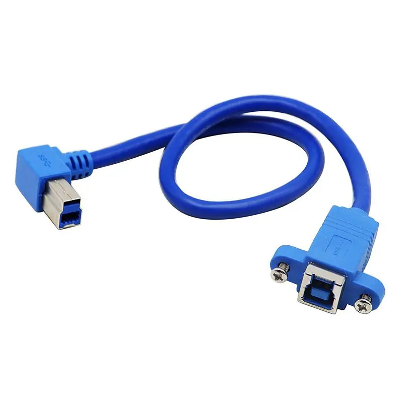 90 градусов правый угловой USB3.0 Тип B папа к Женский удлинитель с панельным