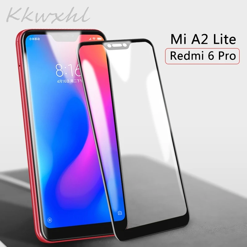 Защитное стекло для Xiaomi Mi A2 Lite закаленное с полным покрытием Redmi 6 Pro 6PRO | Мобильные